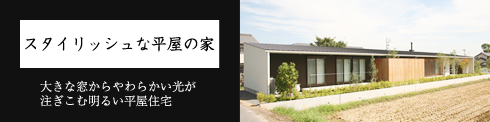 スタイリッシュな平屋の家